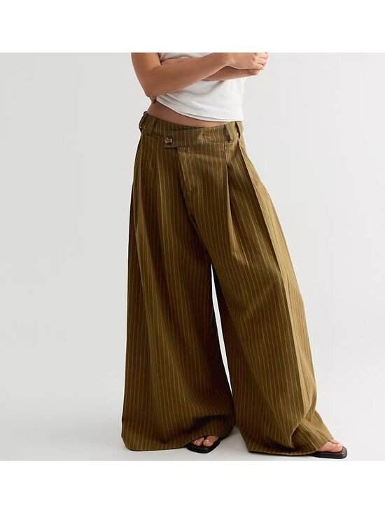 Free People Pants - Free People We The Free Porter Crossover Wide Leg Trousers Grunge Y2K Womens 6